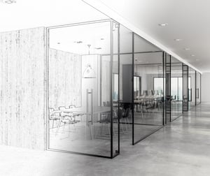 A sketch of a standardised office space.