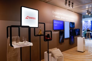 Close Up von der Produktpräsentation der Swiss Airline