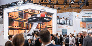 The STILL exhibition stand at LogiMAT, which won a German Design Award.