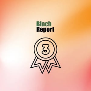 Logo of BlachReport above a third place medal