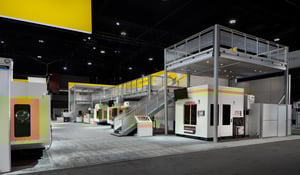 Detail shot of the outstanding exhibition booth from FANUC at the IMTS 2024