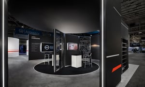 Highlight shot from a booth area with dark environment