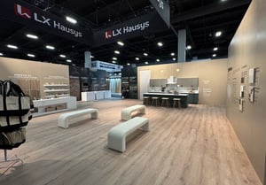 LX Hausys warm and bright exhibition booth at the International Surface Event 2025 in Las Vegas