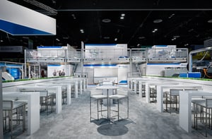 Hospitality area of Sumitomo's exhibition booth at NPE 2024
