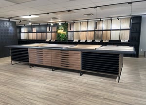 Swiss Krono's showroom where you can see and feel their products