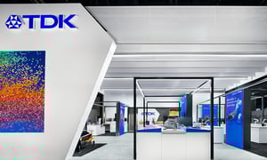 TDK's bright exhibition booth at CES 2025 in Las Vegas